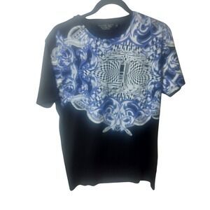 Philipp Plein Money Night Club T-Shirt Black Blue Baroque Graphic Print XL Mens